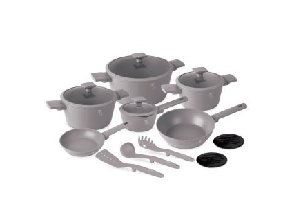 BERLINGERHAUS Sada nádobí s titanovým povrchem 15 ks Taupe Collection BH-8111