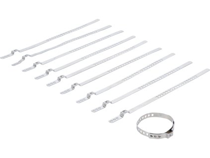 Spony pro manžety na homokinetické klouby, 20-50 mm, sada 10 ks, nerez - BGS 70327