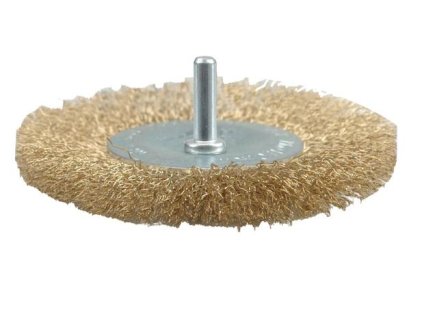 Kartáč drátěný boční s nástavcem do vrtačky 100 mm pomosazený drát