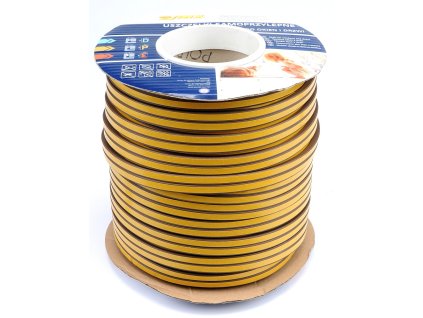 Těsnění do oken a dveří samolepící 9x7,5mm TYP D hnědé 100M