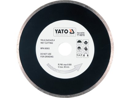 Kotouč řezný diamantový 180 x 25,4 x 2,2 mm hladký