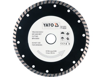 Kotouč řezný diamantový 180 x 22,2 x 2,8 mm turbo