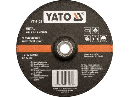 Kotouč brusný na kov 125 x 22 x 6,0 mm vypouklý