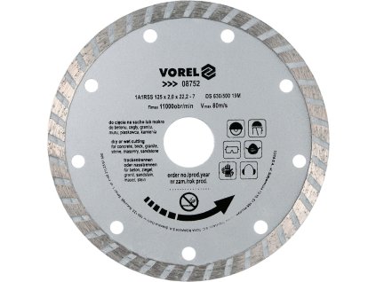 Kotouč řezný diamantový 125 x 22,2 x 2,0 mm turbo