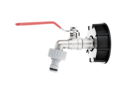 Sada pro IBC kontejner, redukce vnitřní závit S60×6 a zahradní ventil , vstup 1/2", výstup 3/4" - GEKO