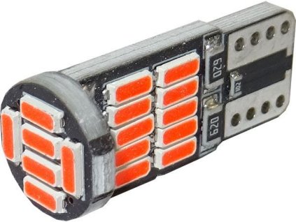 Žárovka LED T10 12V červená, 26x LED4014