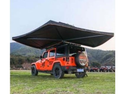 Markýza na auto vějířová 270° šedočerná 2,5m na levou stranu