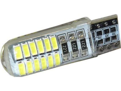 Žárovka LED T10 12V bílá, 24xSMD3014, silica