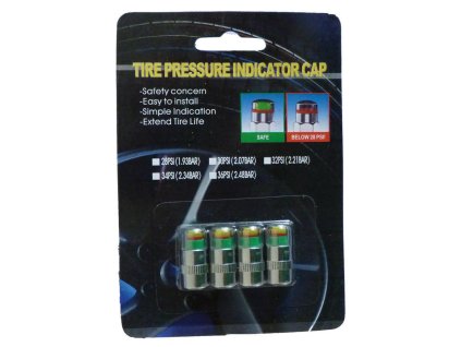 Ventilové čepičky s ukazatelem tlaku, kovové, sada 4 ks - Ferdus 11.189