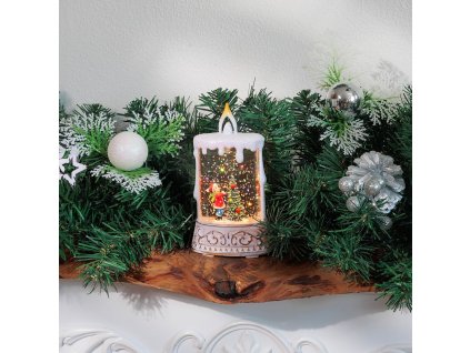 Vánoční lucerna MagicHome, plastová, 1xLED teplá bílá, 8x4x15 cm, 2xAAA