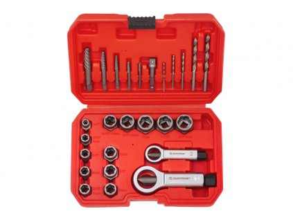 26 dílná sada vytahovačů poškozených šroubů a svorníků