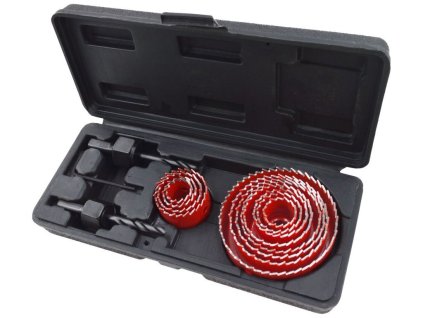 Vrtáky vykružovací korunkové, 12 průměrů ∅19-76mm EXTOL