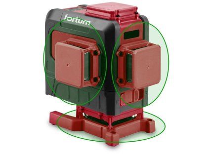 Laser zelený 3D liniový, křížový samonivelační FORTUM