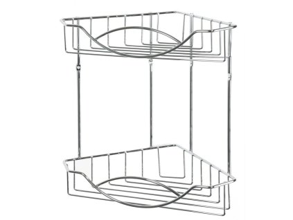 Polička koupelnová rohová 2 patra chrom 31x31x20cm  AWD0046