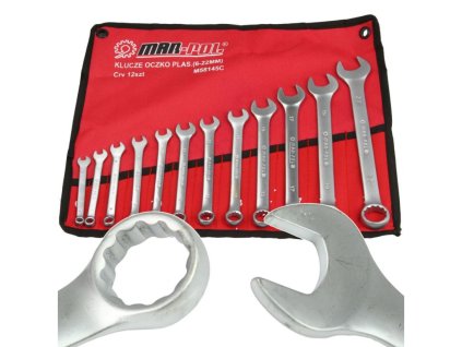 Klíče očkoploché, sada 12ks, 6-22mm ve skládacím obalu MAR-POL