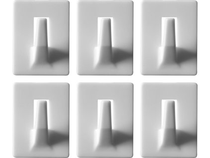 Háčky nástěnné samolepící 6ks, nosn. 0,4kg