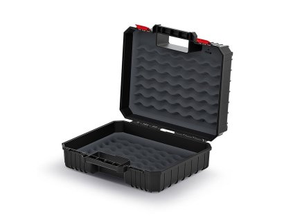 Kufr na nářadí HEAVY černý 384x335x144mm s pěnovou vycpávkou