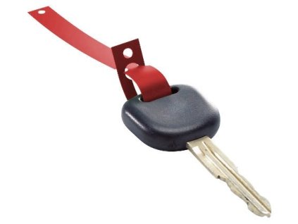 Klíčenky - visačky na klíče s poutkem plastové, balení 1000 ks, červené