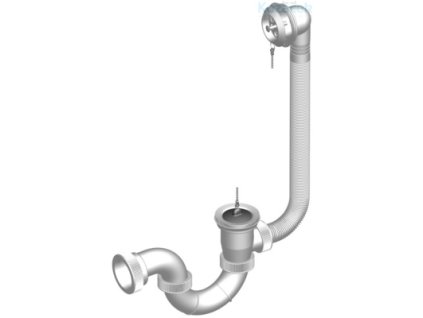 Sifon vanový T-1437C s přepadem, nerez mřížka