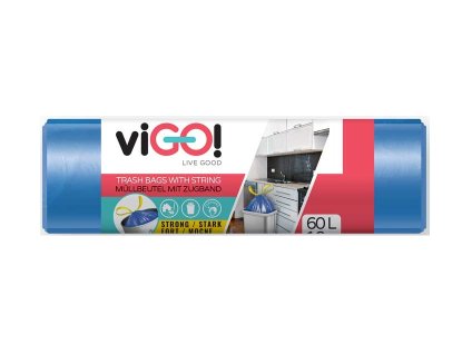 Pytle na odpad, objem 60 litrů, zatahovací, balení 10 kusů