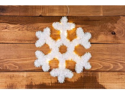Vločka MagicHome 20xLED, teplá bíla, 2xAA, časovač, 43cm