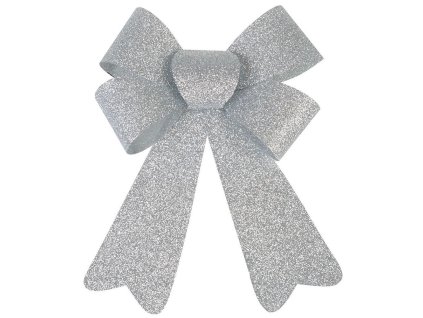 Dekorace MagicHome Mašle stříbrná, 13x21cm