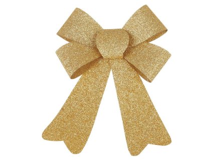 Dekorace MagicHome Mašle zlatá, 13x21cm