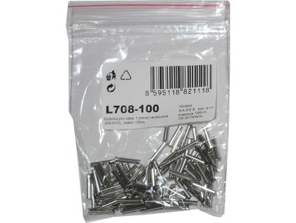 Dutinka pro kabel 1,5mm2 celokovová (EN1510), balení 100ks