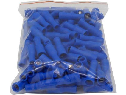 Konektor DUTINKA 4mm modrá, kabel 1,5-2,5mm2, balení 100ks