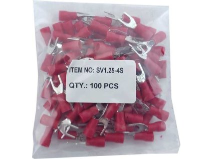 Vidlička kabelová 4,3mm červená (SVS 1,25-4), balení 100ks