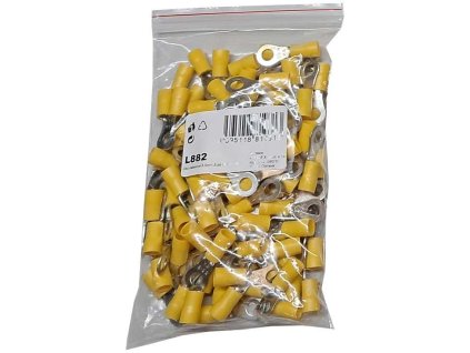 Oko kabelové 6,5mm žluté (RV 5,5-6), balení 100ks