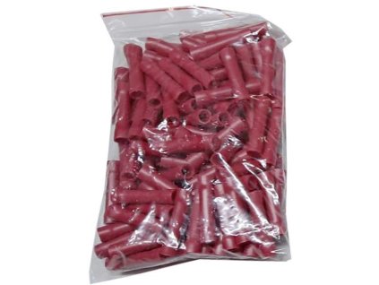 Spojka-dutinka izolovaná červená (BV1,25), balení 100ks