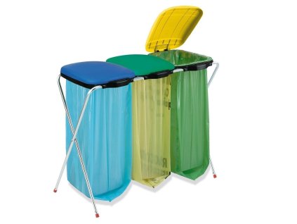 Koš odpadkový stojan na tříděný odpad  ECOFIX3, mix barev