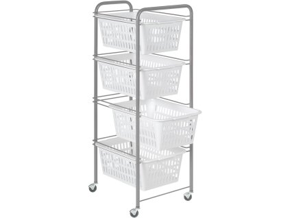 Regál drát 4 koše SIENA 32x38x86cm na kolečkách
