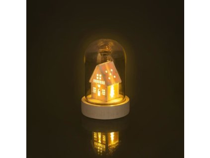 Skleněná kopule s dekorem domečku RXL 319 1 LED RETLUX