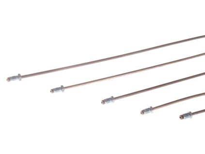 Brzdové trubky 4,75 mm, s holendry typu F, zapertlované, měď/nikl, různé délky