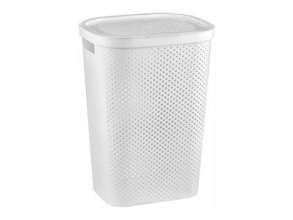 Koš špinavé prádlo 60L  INFINITY DOTS bílá