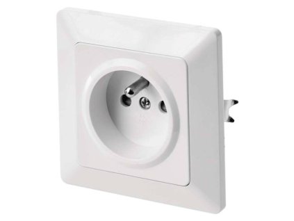 Zásuvka klasická, jednonásobná, bílá