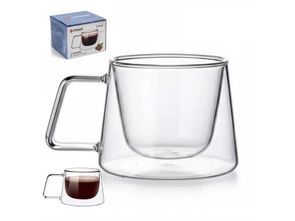 Hrnek sklo 150ml dvoustěnný ucho  TRG-49