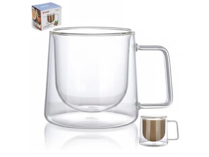 Hrnek sklo 250ml dvoustěnný ucho  TRG-55