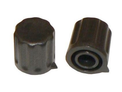 Přístrojový knoflík KP1406, 14x15mm, hřídel 6mm, černý s šipkou