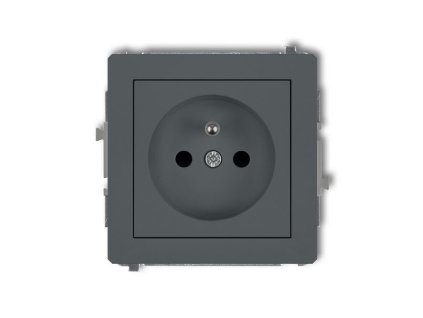 Zásuvka 250V/16A pod omítku, grafitová, DECO Karlik
