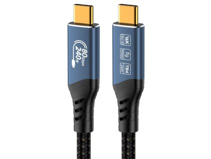 Kabel USB 4.0 konektor ver.2 80Gbps 240W rovný 1,5m