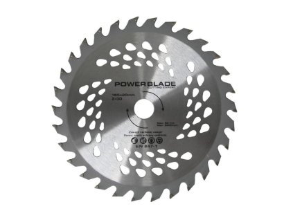 Kotouč pilový s SK plátky (vidiový), 185x30Tx20mm POWER BLADE