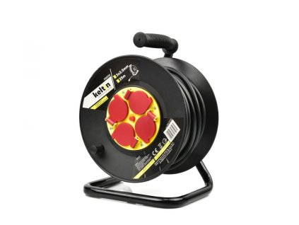 Prodlužovací kabel na bubnu 4 zásuvky 25m 3x2,5mm, plastový KELTIN