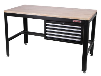 Pracovní stůl do dílny se závěsnou skříňkou, 5 zásuvek - AH1576