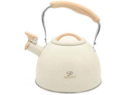 Konvice čajník nerez/lak 2,5L  WOODY krémová mat, vč. indukce