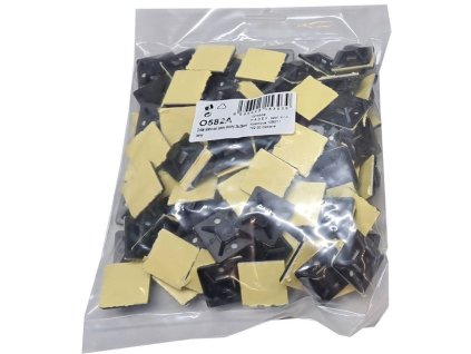Držák stahovací pásky plochý 25x25mm černý, balení 100ks