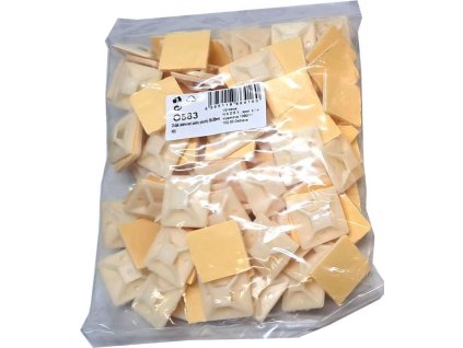Držák stahovací pásky plochý 30x30mm bílý, balení 100ks