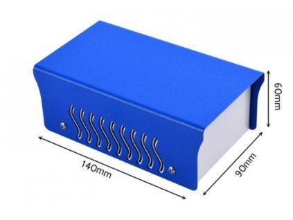 Krabička plechová dvoudílná, 90x140x60mm, modrá/bílá